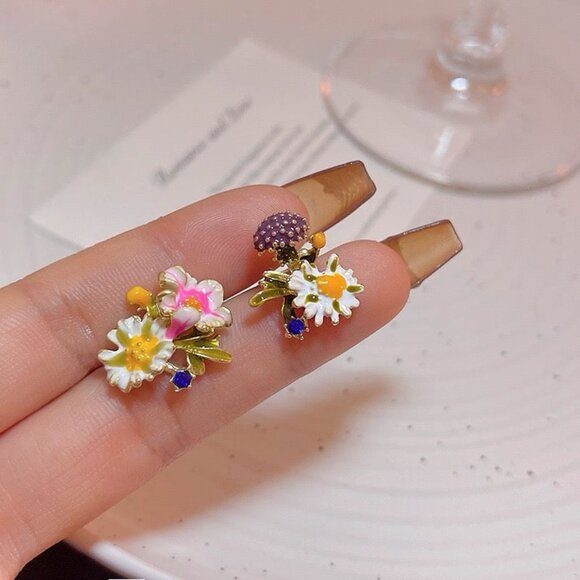 Sweet forest-style daisy flower earrings - Picture 3 of 6